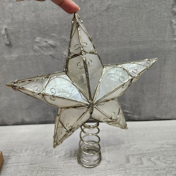 Tree Top Star Capis Shell Hand Made in Phillippines 3D 10x9in in original box - Picture 3 of 11